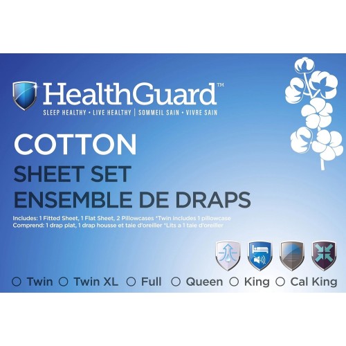 Health Guard Egyptian Cotton Queen Sheet Set